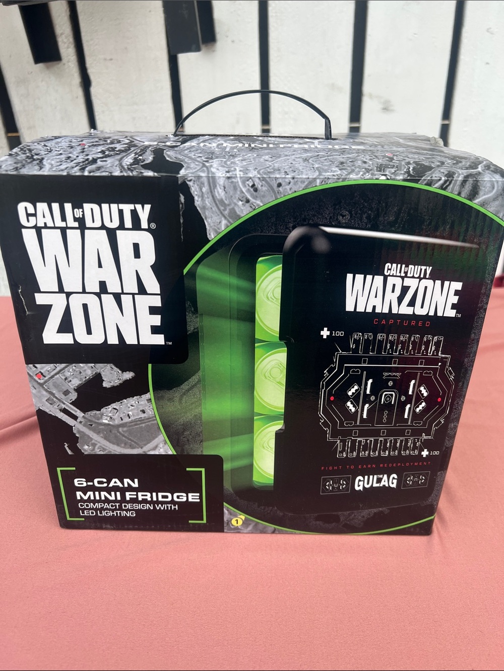 COD 6-Can Mini Fridge in Black and Green
